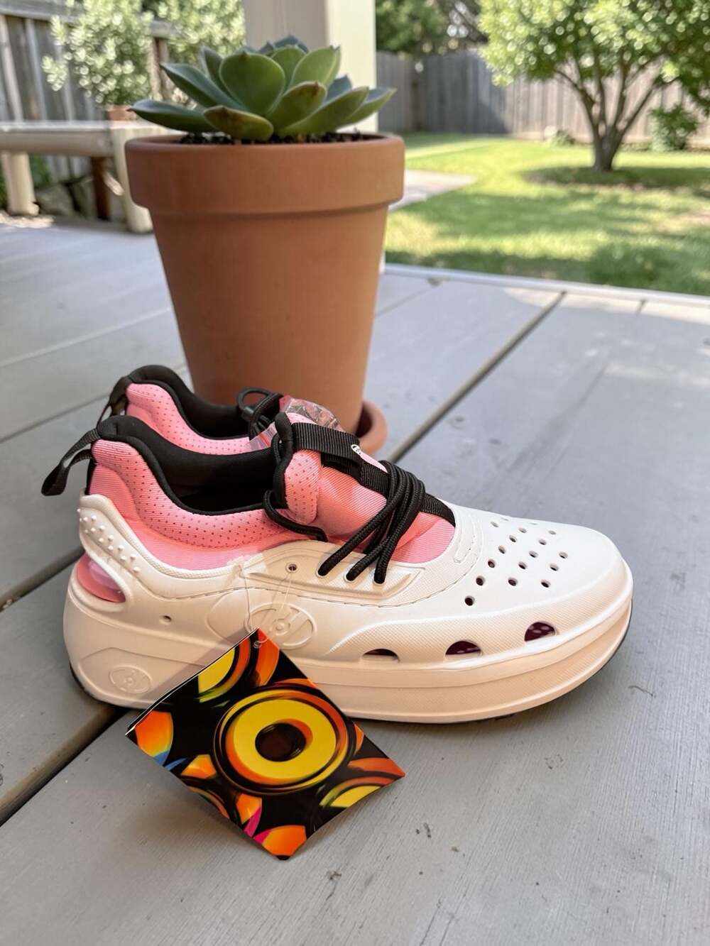 Heelys Clog Style White and Pink Wheeled Shoes Women's 7